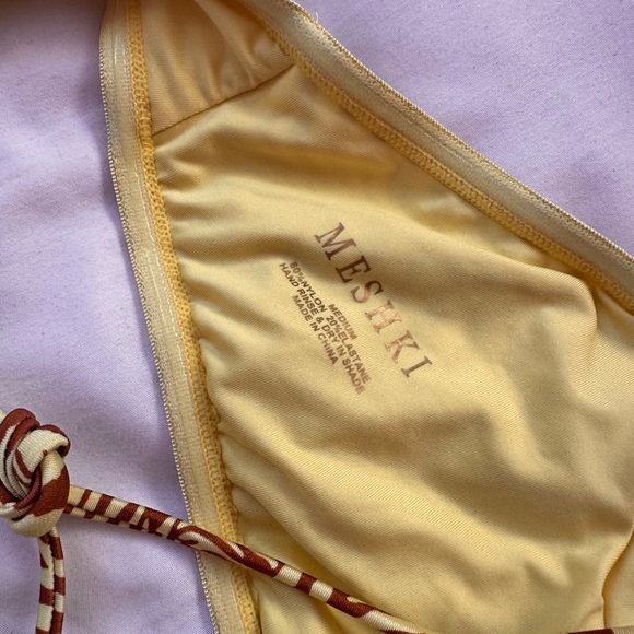 MESHKI YELLOW ZEBRA BIKINI HALTER TOP & BOTTOM - Picture 4 of 6